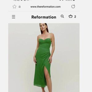 Reformation Green Dress Size - Tie on Shoulder